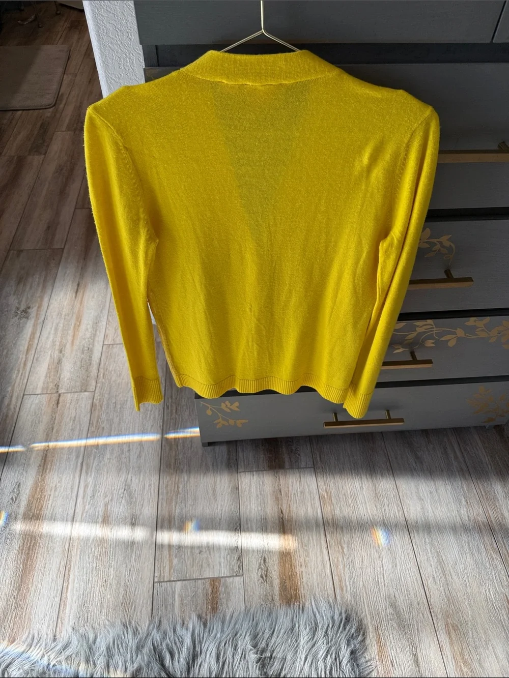 Tory Burch Sunny Yellow V-Neck Button Cardigan